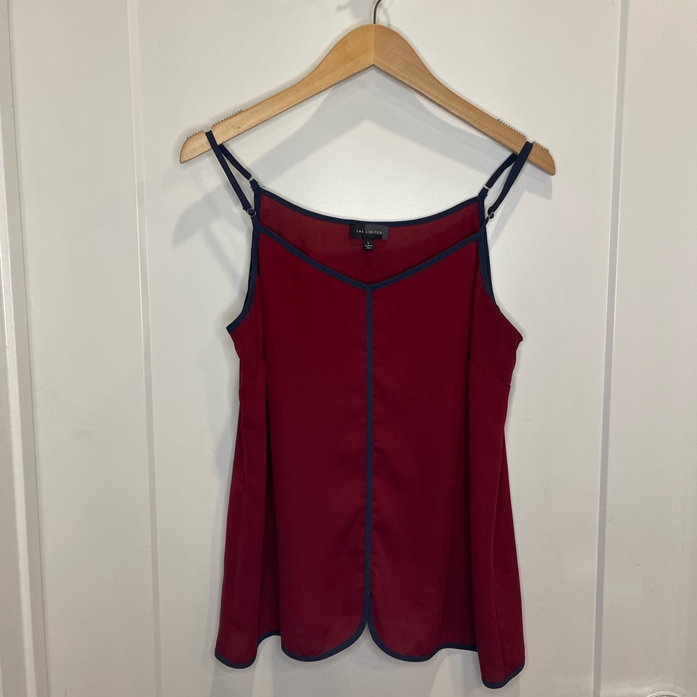 The Limited spaghetti strap blouse size woman’s large maroon and navy